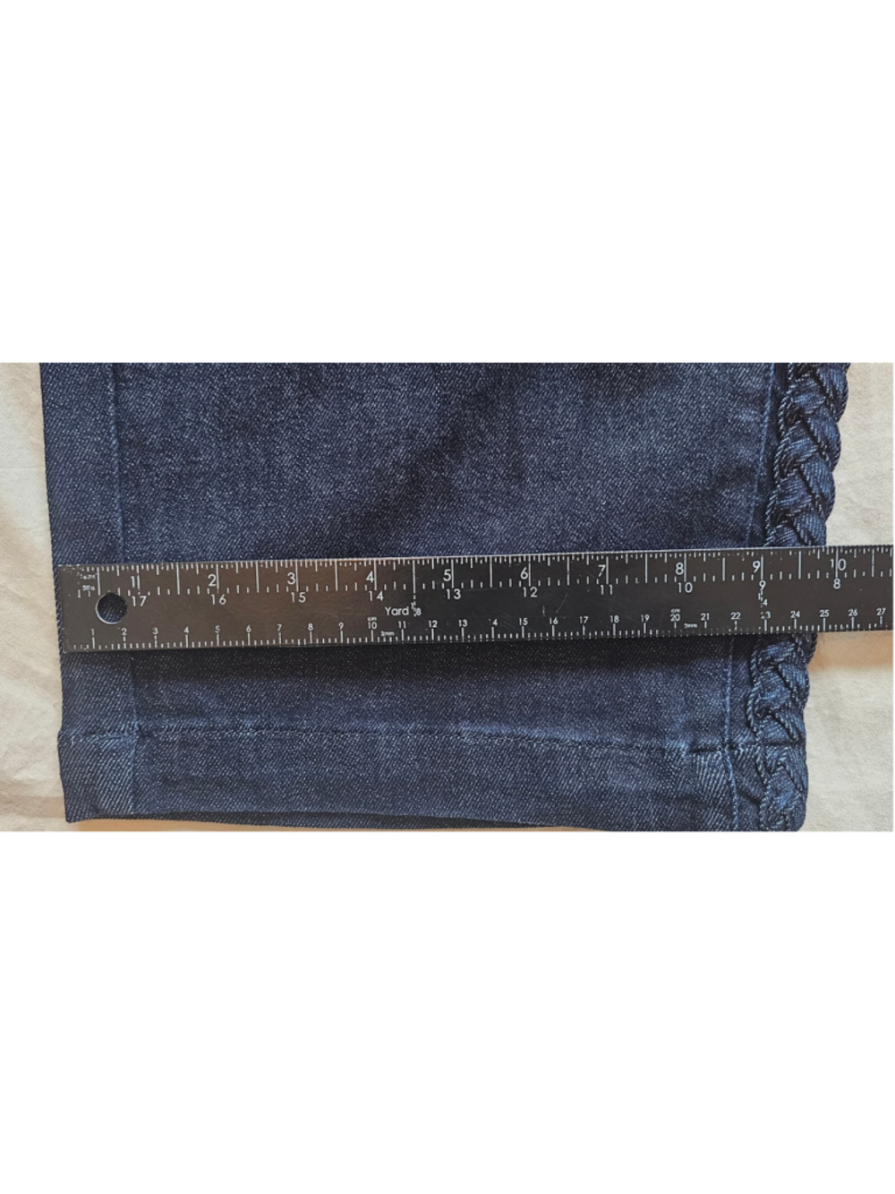 Women's Judy Blue Wide Leg Jeans Size 1 Dark Blue Braided Detail - Picture 7 of 7